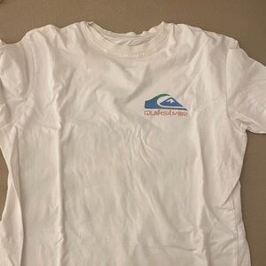 Quiksilver White Tshirt with Colorful Logo